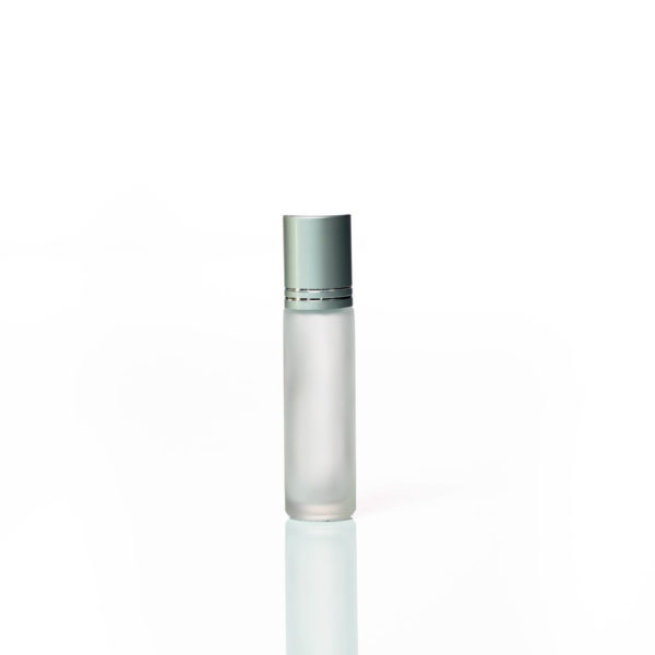 Petra 10ml Frosted Glass Bottle with Roller Ball and Silver Cap