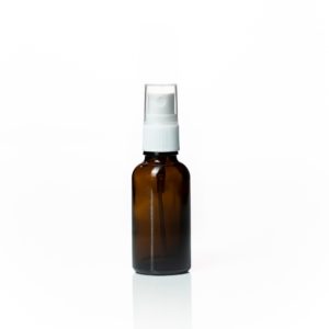Euro 30ml Amber Glass Bottle with White Fine Mist Spray