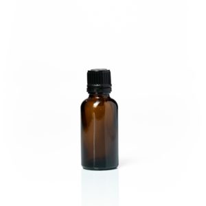 Euro 30ml Amber Bottle with Orifice Reducer and Black Cap