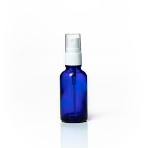 Euro 30ml Blue Glass Bottle with White Fine Mist Spray
