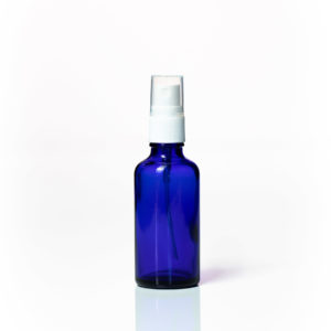 Euro 50ml Blue Bottle with White Fine Mist Spray Top
