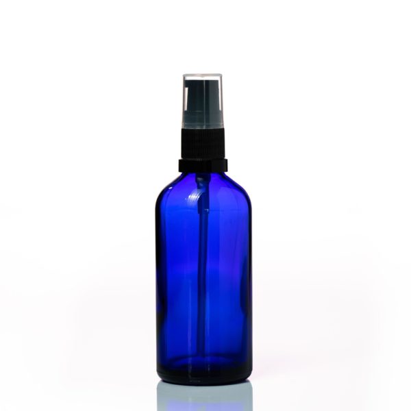 Euro 100ml Blue Bottle with Serum Pump Spray