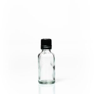 Euro 30ml Clear Bottle with Orifice Reducer and Black Cap