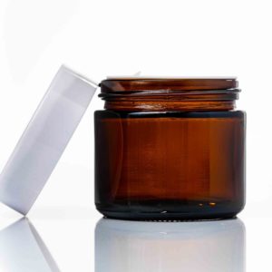 60ml Amber Glass Jar with White Lid