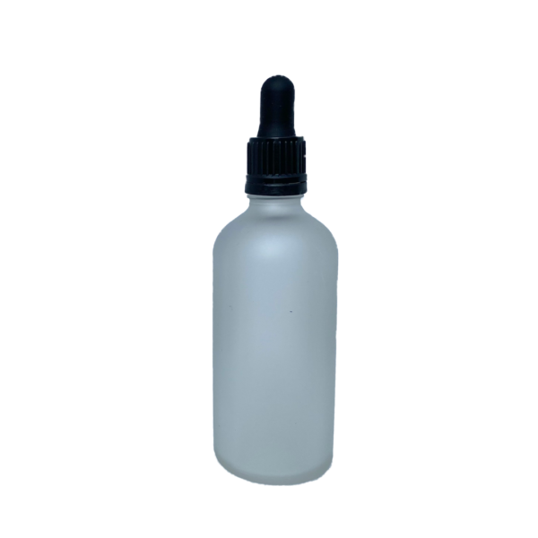 Euro 100ml Frosted Glass Bottle with Black Tampertel Dropper