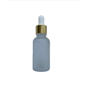 Euro 30ml Frosted Glass with Gold Dropper Cap