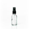 Euro 30ml Clear Glass Bottle with Black Fine Mist Spray