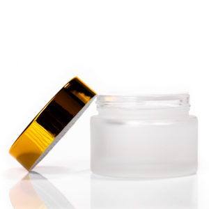 50ml Frosted Glass Jar - with Gold Lid