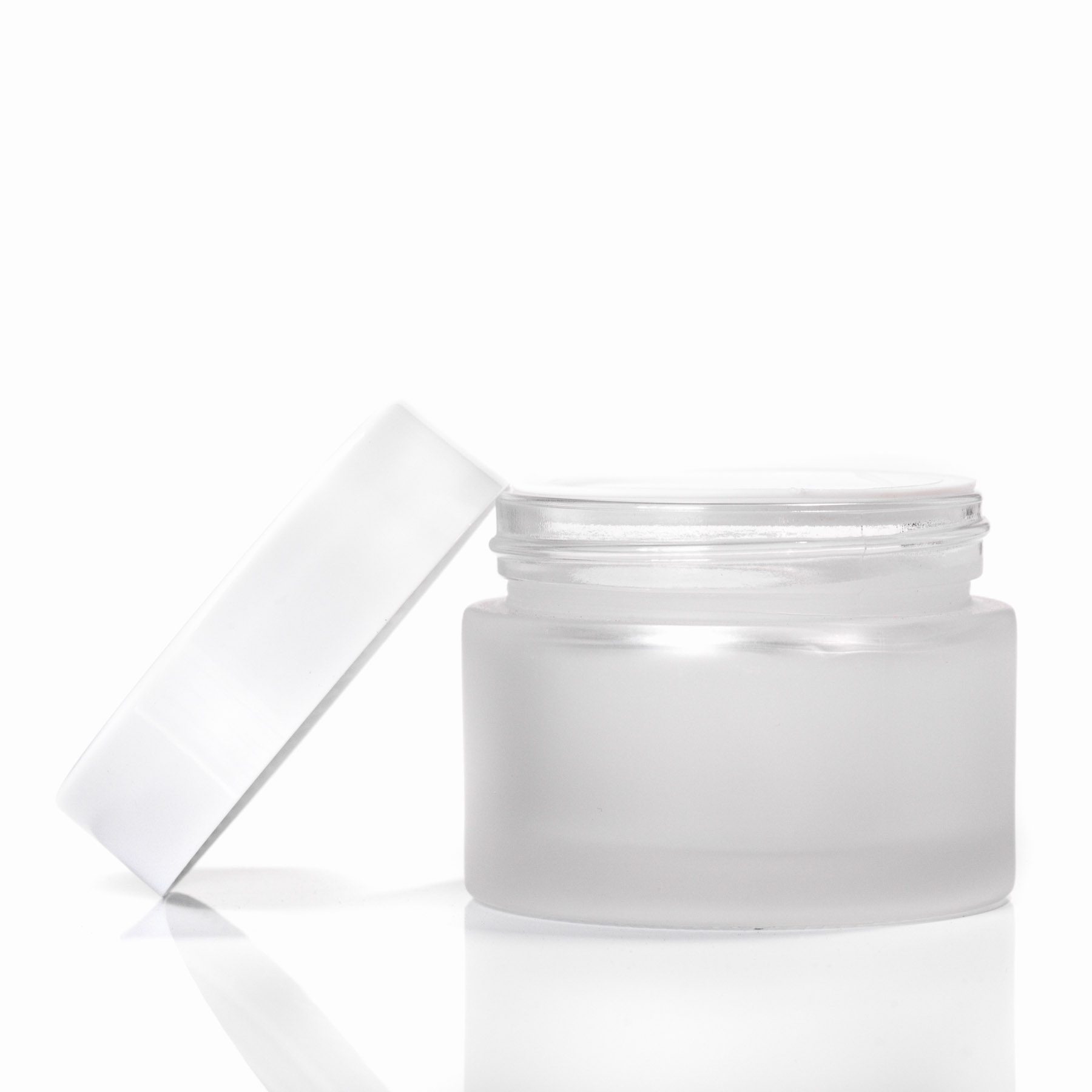 50ml Frosted Glass Jar - With White Lid | PetraPack