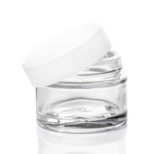 100ml Clear Glass Jar with White Lid
