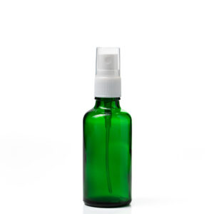 Euro 50ml Green Bottle with White Fine Mist Spray Top