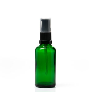 Euro 50ml Green Bottle with Black Serum Pump Spray