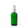 Euro 50ml Green Bottle with White Serum Pump Spray