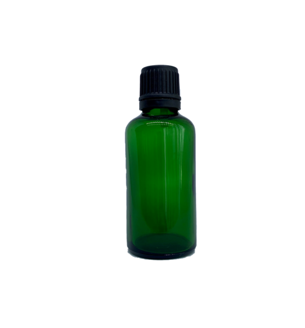 Euro 50ml Green Bottle with Orifice Reducer and Black Cap