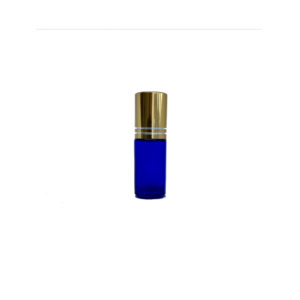 5ml Blue Roller Bottle with Gold Cap