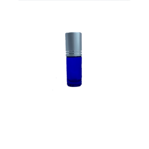 Petra 5ml Blue Glass Bottle with Roller Ball and Silver Cap
