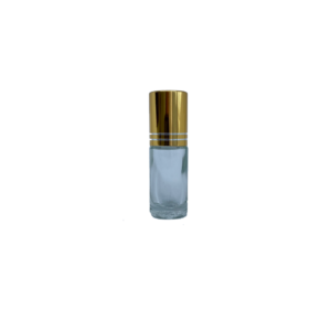 5ml Clear Roller Bottle with Gold Cap