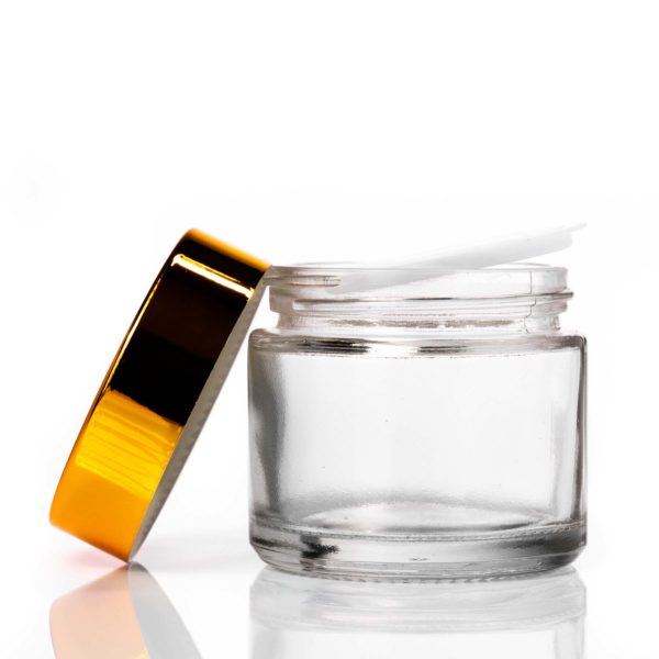 60ml Clear Glass Jar with Gold Lid