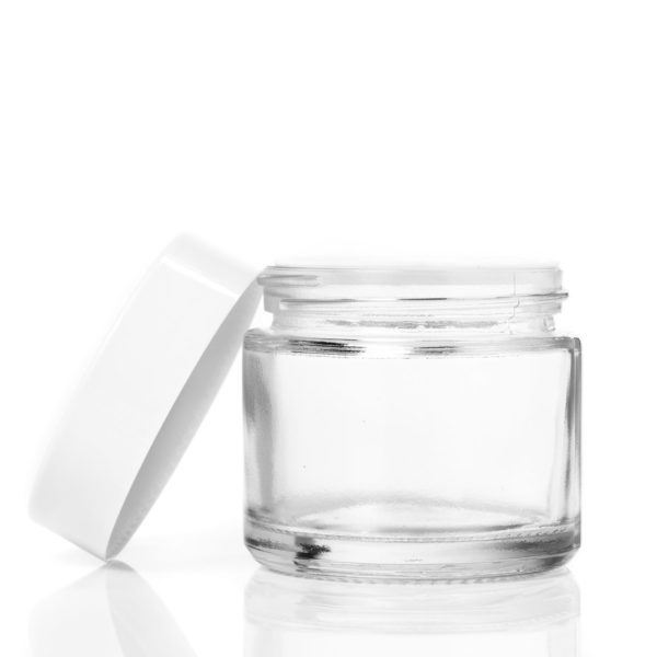 60ml Clear Glass Jar with White Lid