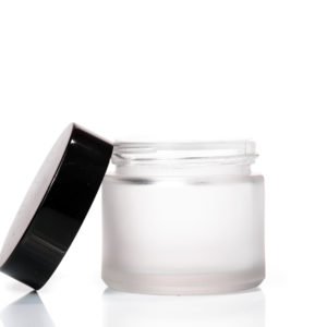 60ml Frosted Glass Jar with Black Lid