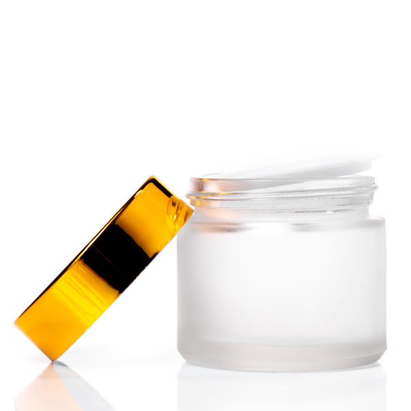 60ml Frosted Glass Jar with Gold Lid