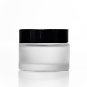 30ml Frosted Glass Jar with Black Lid