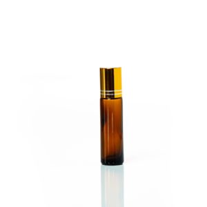 Petra 10ml Amber Glass Bottle with Roller Ball and Gold Cap