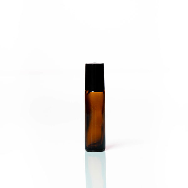 Petra 10ml Amber Glass Bottle with Roller Ball and Black Cap