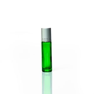 Petra 10ml Green Glass Bottle with Roller Ball and Silver Cap