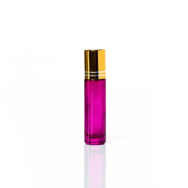 Petra 10ml Pink Glass Bottle with Roller Ball and Gold Cap
