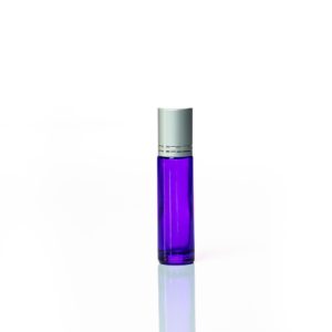 Petra 10ml Purple Glass Bottle with Roller Ball and Silver Cap