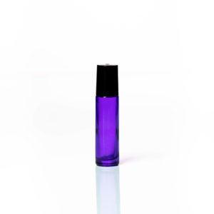 Petra 10ml Purple Glass Bottle with Roller Ball and Black Cap