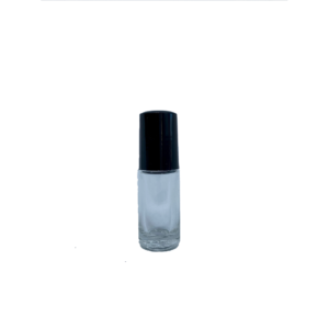 Petra 5ml Clear Glass Bottle with Roller Ball and Black Cap