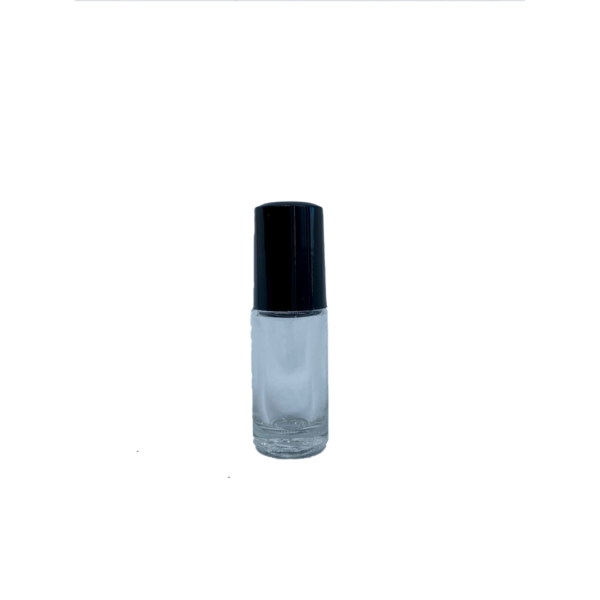 Petra 5ml Clear Glass Bottle with Roller Ball and Black Cap