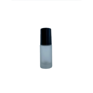 Petra 5ml Frosted Glass Bottle with Roller Ball and Black Cap