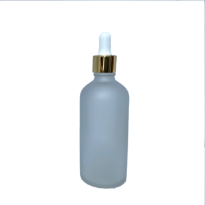 Euro 100ml Frosted Glass Bottle with Gold Dropper