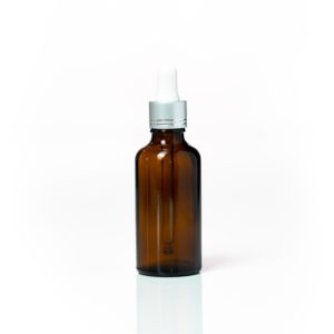 Euro 50ml Amber Bottle with Silver Dropper