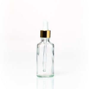 Euro 50ml Clear Bottle with Gold Dropper