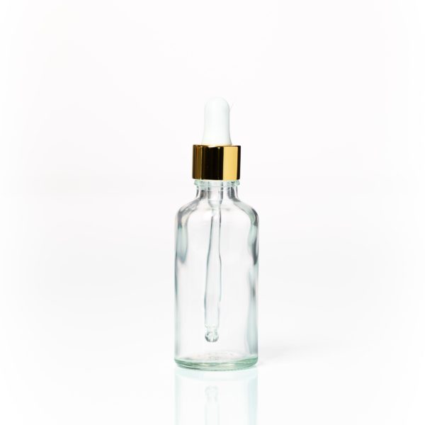Euro 50ml Clear Bottle with Gold Dropper