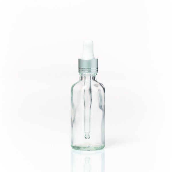 Euro 50ml Clear Bottle with Silver Dropper