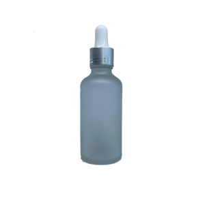 Euro 50ml Frosted Bottle with Silver Dropper