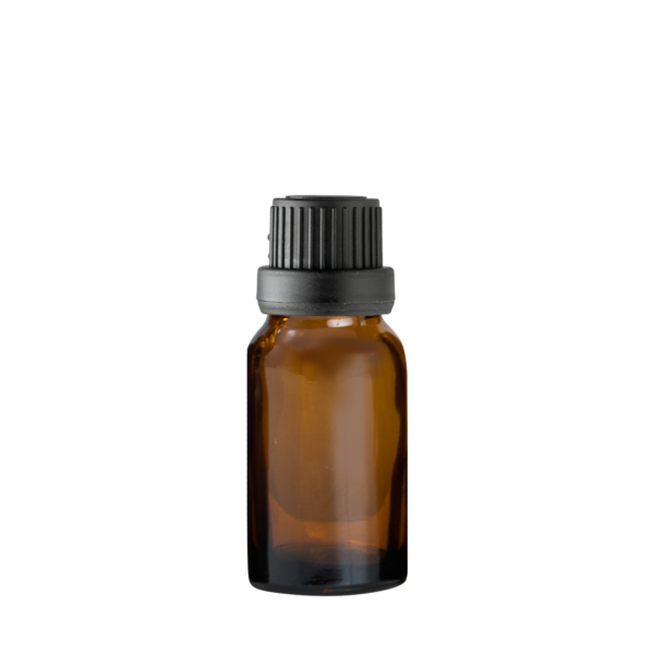 Euro 10ml Amber Bottle with Black Tamper Screw Cap