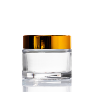 100ml Clear Glass Jar with Gold Lid