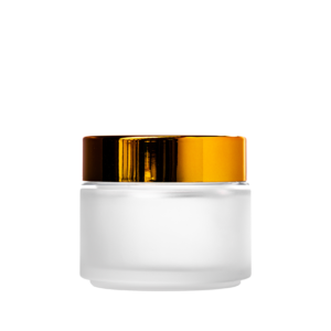 100ml Frosted Glass Jar with Gold Lid