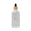 Euro 100ml Clear Bottle with Bamboo Dropper/Black Rubber