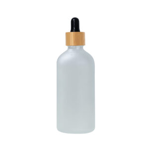 Euro 100ml Frosted Bottle with Bamboo Dropper/Black Rubber