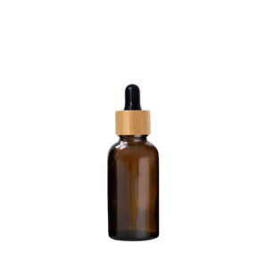 Euro 30ml Amber Glass Bottle with Bamboo Dropper/Black Rubber