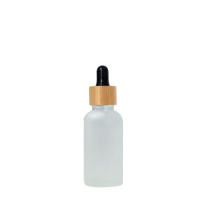 Euro 30ml Frosted Glass Bottle with Bamboo Dropper/Black Rubber