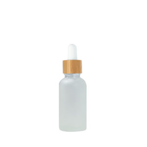 Euro 30ml Frosted Glass Bottle with Bamboo Dropper/White Rubber