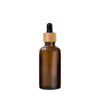 Euro 50ml Amber Glass Bottle with Bamboo Dropper/Black Rubber